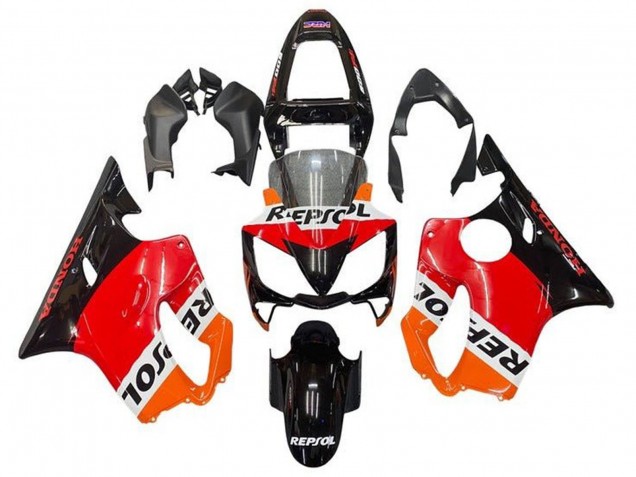 Carenado Moto Honda CBR600 F4i 2001-2003 - Naranja Blanco Rojo Negro Brillante Repsol Asequibles