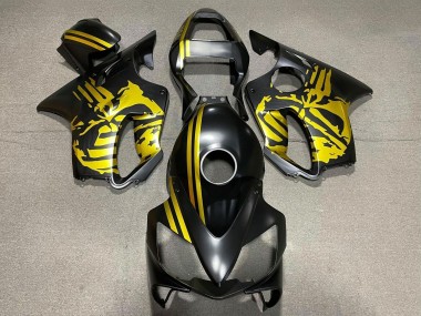 Carenados Moto Honda CBR600 F4i 2001-2003 - Oro Negro Mate Cráneo Asequibles