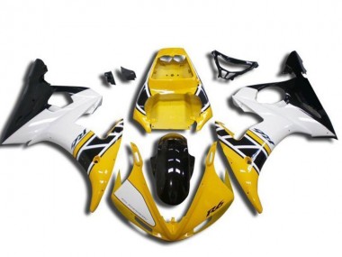 Carenado Moto Yamaha YZF R6 2003-2004 - Amarillo Blanco Negro Brillante Asequibles