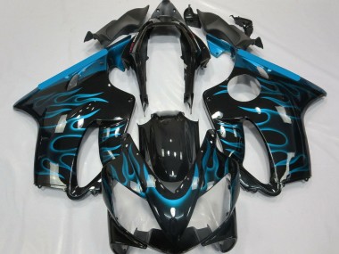 Carenados Moto Honda CBR600 F4i 2004-2007 - Negro Brillante Azul Claro Llama Asequibles