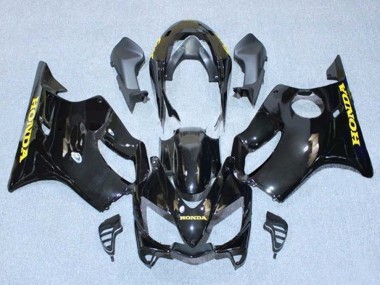 Carenados Moto Honda CBR600 F4i 2004-2007 - Negro Brillante Oro Calcomanías Asequibles