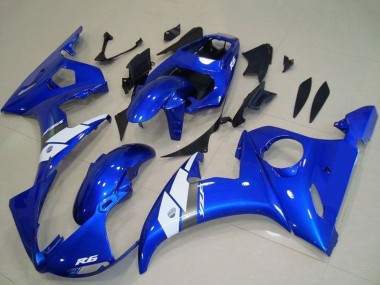 Carenado Moto Yamaha YZF R6 2003-2004 - Azul Blanco OEM Estilo Asequibles