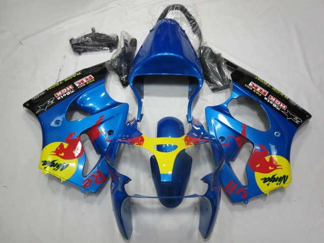 Carenados Moto Kawasaki ZX6R 2000-2002 - Azul Amarillo Negro Rojo Bull Asequibles