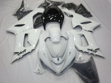 Carenados Moto Kawasaki ZX6R 2005-2006 - Blanco Negro Asequibles