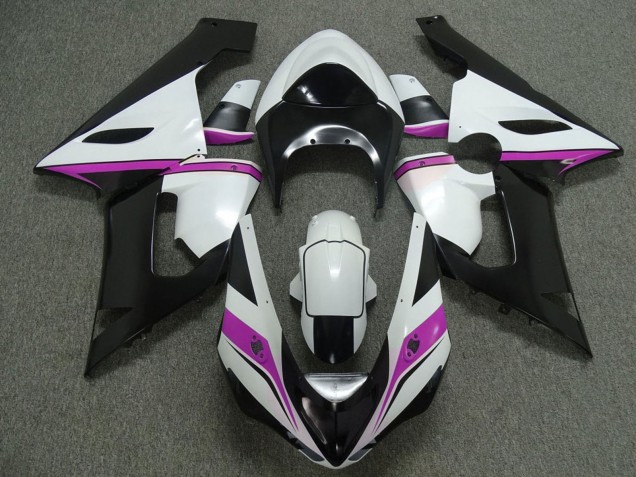 Carenados Moto Kawasaki ZX6R 2005-2006 - Blanco Negro Rosa Asequibles