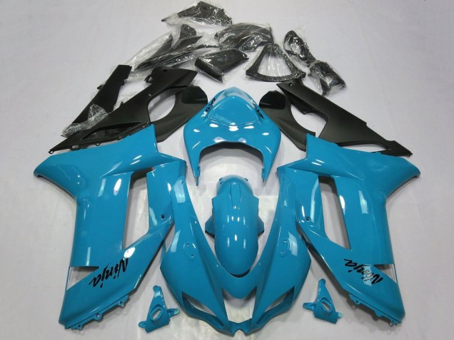 Carenados Moto Kawasaki ZX6R 2007-2008 - Azul Negro Asequibles
