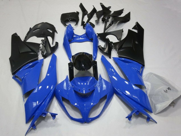 Carenados Moto Kawasaki ZX6R 2007-2008 - Azul Negro Negro Mate Asequibles