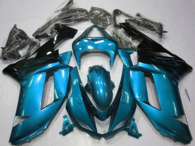 Carenados Moto Kawasaki ZX6R 2007-2008 - Azul Claro Negro Asequibles