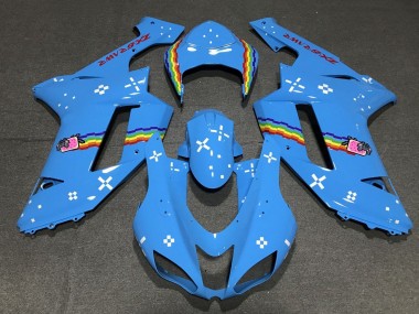 Carenados Moto Kawasaki ZX6R 2007-2008 - Azul Claro Arcoíris Asequibles