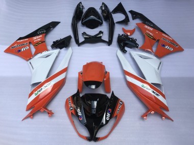Carenados Moto Kawasaki ZX6R 2007-2008 - Naranja Blanco Negro Asequibles
