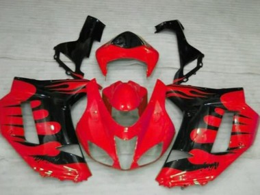 Carenados Moto Kawasaki ZX6R 2007-2008 - Rojo Negro Llama Asequibles