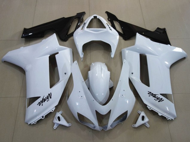 Carenados Moto Kawasaki ZX6R 2007-2008 - Blanco Negro Asequibles