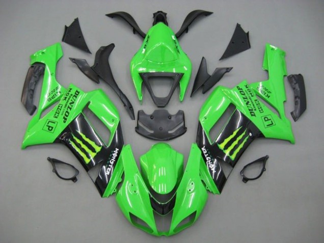 Carenados Moto Kawasaki ZX6R 2007-2008 - Verde Negro Monstruo Energy Asequibles