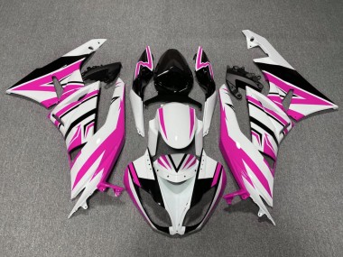 Carenados Moto Kawasaki ZX6R 2009-2012 - Blanco Rosa Negro Asequibles