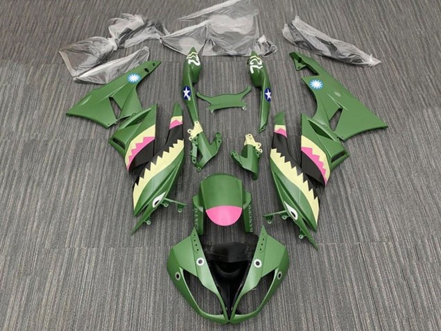 Carenados Moto Kawasaki ZX6R 2009-2012 - Amarillo Rosa Verde Mate Tiburón Asequibles