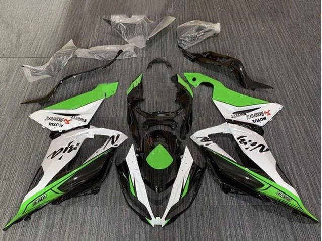 Carenados Moto Kawasaki ZX6R 2013-2018 - Verde Blanco Negro Asequibles