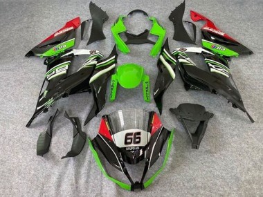 Carenados Moto Kawasaki ZX6R 2013-2018 - Verde Blanco Negro Rojo Elf 66 Asequibles
