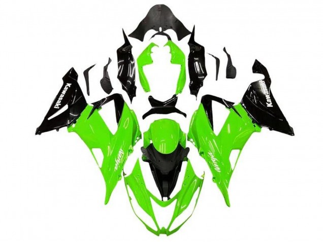 Kits Carenado Moto Kawasaki ZX6R 2013-2018 - Verde Negro Brillante Asequibles
