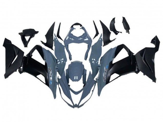 Carenados Moto Kawasaki ZX6R 2013-2018 - Gris Negro Mate Asequibles