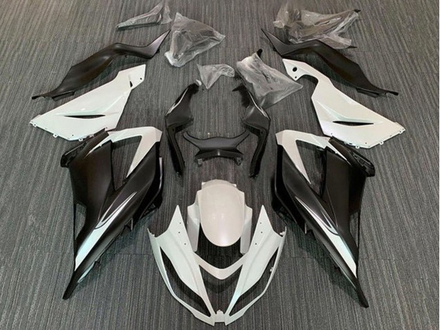 Kits Carenado Moto Kawasaki ZX6R 2013-2018 - Blanco Negro Mate Asequibles
