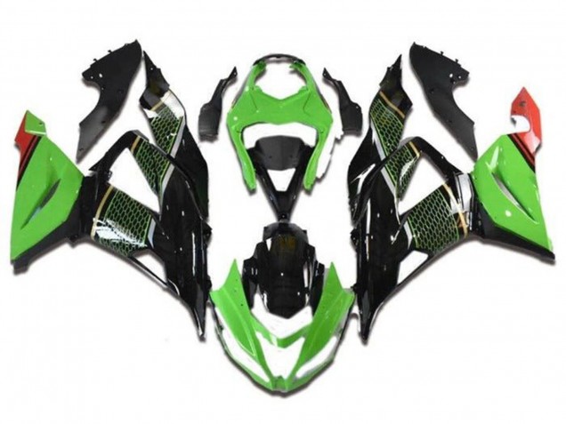 Carenados Moto Kawasaki ZX6R 2013-2018 - Verde Negro Rojo Honeycomb Asequibles
