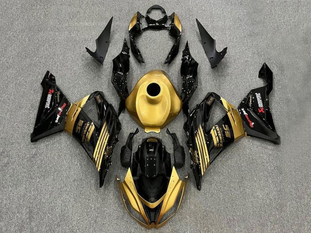 Carenados Moto Kawasaki ZX6R 2013-2018 - Oro Negro Brillante Asequibles