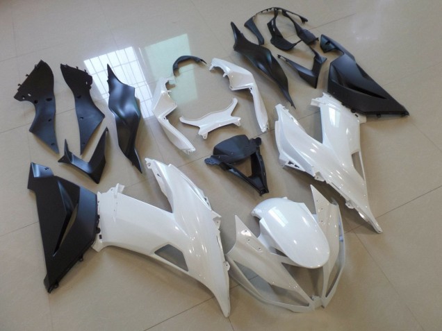 Carenado Moto Kawasaki ZX6R 2013-2018 - Blanco Negro Mate Asequibles