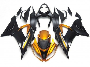 Carenados Moto Kawasaki ZX6R 2013-2018 - Negro Mate Oro Asequibles
