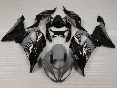 Carenados Moto Kawasaki ZX6R 2013-2018 - Nardo Gris Negro Brillante Asequibles