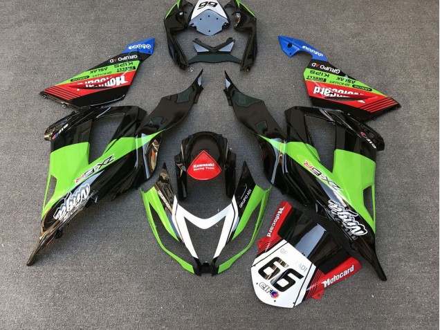 Carenados Moto Kawasaki ZX6R 2013-2018 - Verde Negro Rojo Blanco Motocard 66 Asequibles