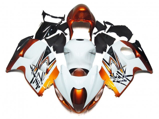 Carenados Moto Suzuki GSXR 1300 Hayabusa 1996-2007 - Blanco Naranja Negro Asequibles