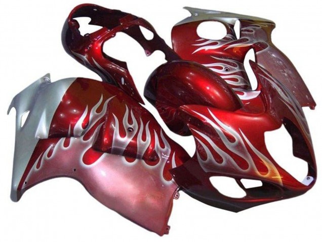 Carenados Moto Suzuki GSXR 1300 Hayabusa 1996-2007 - Rojo Plata Llama Asequibles