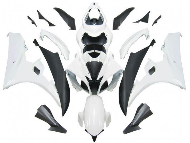 Carenados Moto Yamaha YZF R6 2006-2007 - Blanco Negro Mate Asequibles