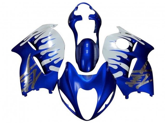 Carenados Moto Suzuki GSXR 1300 Hayabusa 1996-2007 - Blanco Azul Chrome Llama Asequibles
