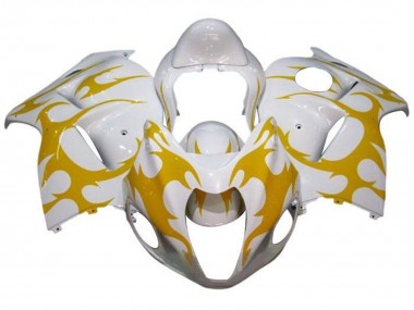 Carenados Moto Suzuki GSXR 1300 Hayabusa 2008-2020 - Blanco Amarillo Tribal Asequibles