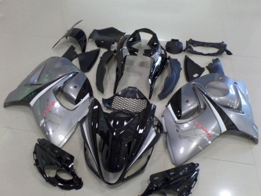 Carenados Moto Suzuki GSXR 1300 Hayabusa 2008-2020 - Negro Brillante Plata Chrome Asequibles
