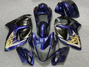 Carenados Moto Suzuki GSXR 1300 Hayabusa 2008-2020 - Azul Oscuro Negro Oro Asequibles