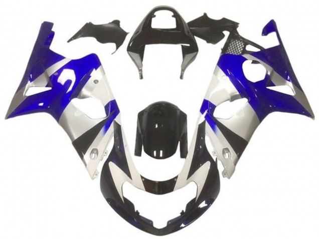 Carenados Moto Suzuki GSXR1000 2000-2002 - Plata Azul Negro Brillante Asequibles
