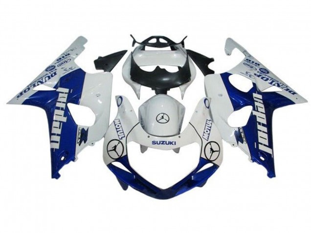 Carenados Moto Suzuki GSXR1000 2000-2002 - Blanco Azul Jordan Dunlop Asequibles