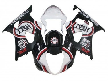 Carenados Moto Suzuki GSXR 1000 2003-2004 - Blanco Negro Rojo Lucky Strike Asequibles