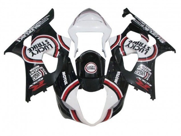 Carenados Moto Suzuki GSXR 1000 2003-2004 - Blanco Negro Rojo Lucky Strike Asequibles