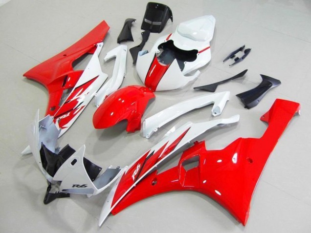 Carenado Moto Yamaha YZF R6 2006-2007 - Blanco Rojo Asequibles