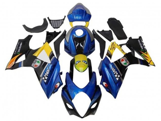 Carenados Moto Suzuki GSXR 1000 2007-2008 - Azul Amarillo Negro Tiburón Asequibles