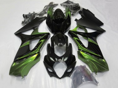 Carenados Moto Suzuki GSXR 1000 2007-2008 - Verde Negro Brillante Asequibles