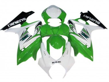 Carenado Moto Suzuki GSXR 1000 2007-2008 - Blanco Verde Negro Asequibles