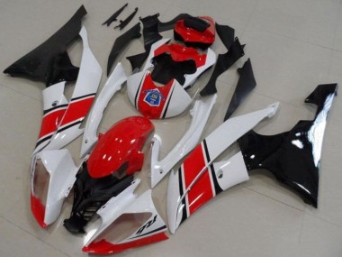Plásticos Moto ABS Yamaha YZF R6 2008-2016 - Blanco Rojo Negro Brillante Asequibles