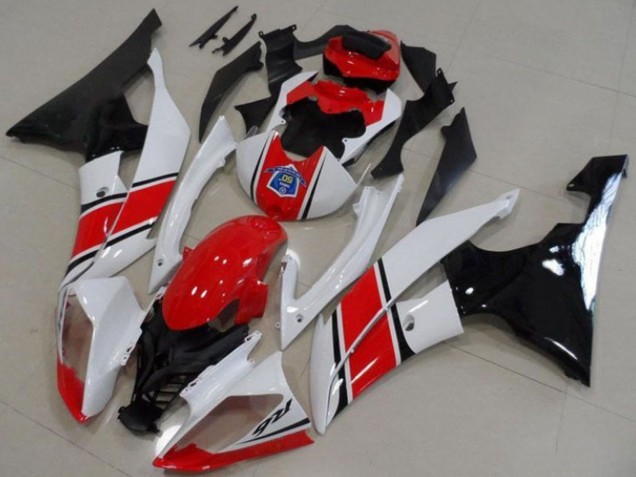 Plásticos Moto ABS Yamaha YZF R6 2008-2016 - Blanco Rojo Negro Brillante Asequibles
