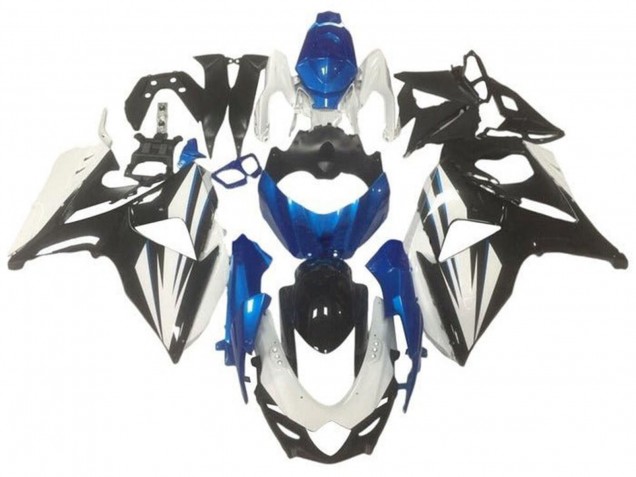Carenado Moto Suzuki GSXR 1000 2009-2016 - Blanco Azul Negro Brillante Asequibles