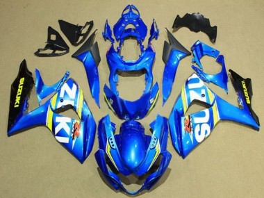 Carenados Moto Suzuki GSXR 1000 2009-2016 - Azul Blanco Amarillo Raya Negro Asequibles