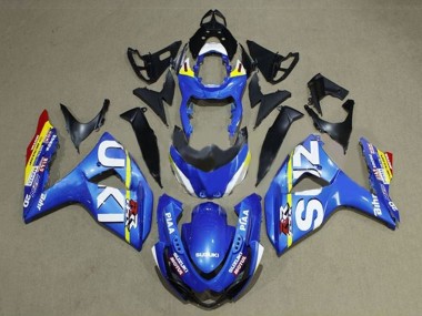 Carenados Moto Suzuki GSXR 1000 2009-2016 - Azul Blanco Amarillo Raya Asequibles